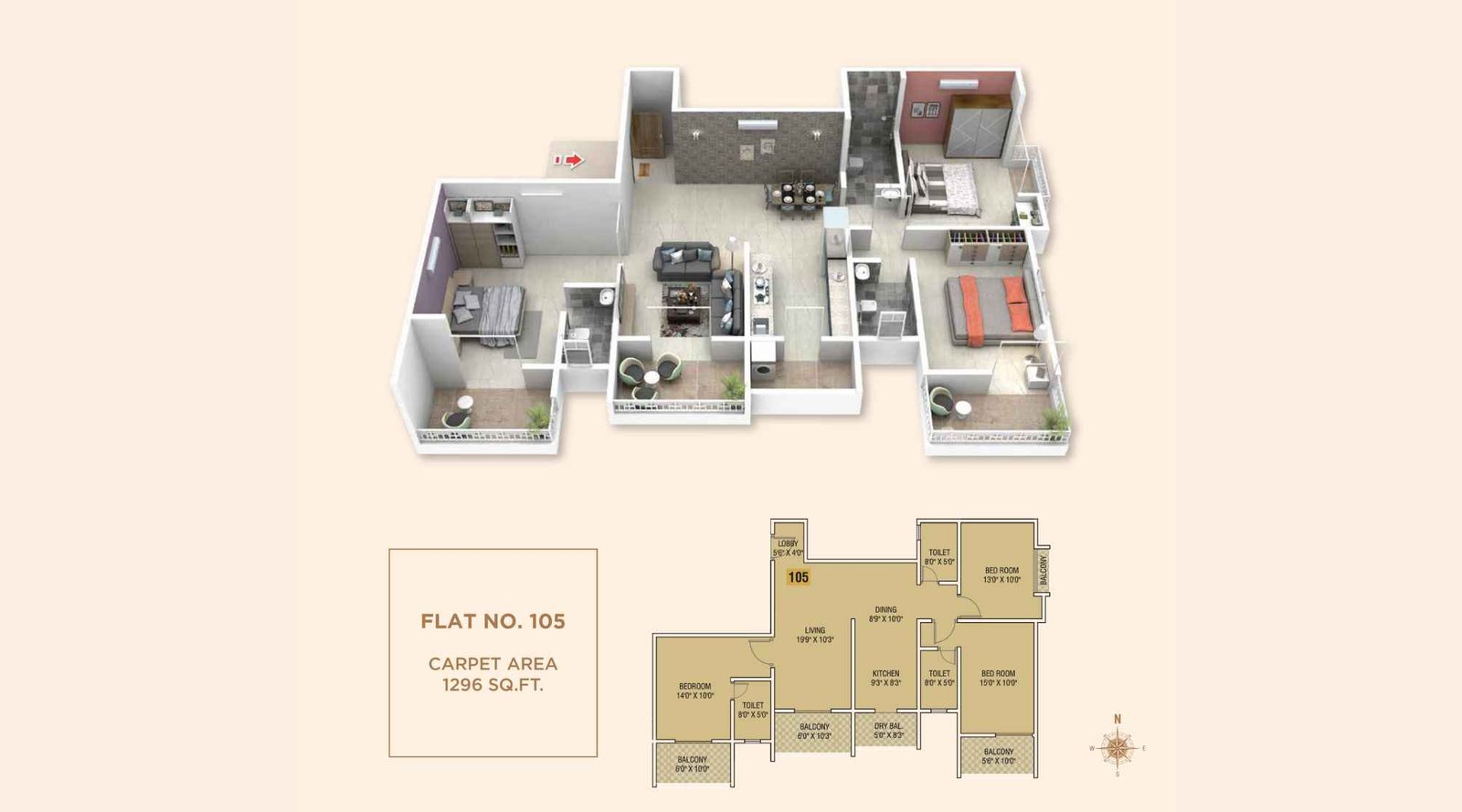Palaash-Oak-Prime-3-BHK-1296-Sqft